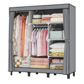 Lightweight Modern Foldable Fabric Wardrobe Closet with Sturdy Big Foot and Portable Design with Cover for Workshop Living Room