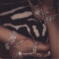 Rock Sexy Blingbling Full Diamond Adjustable Geometry Cuban Chain Anklet