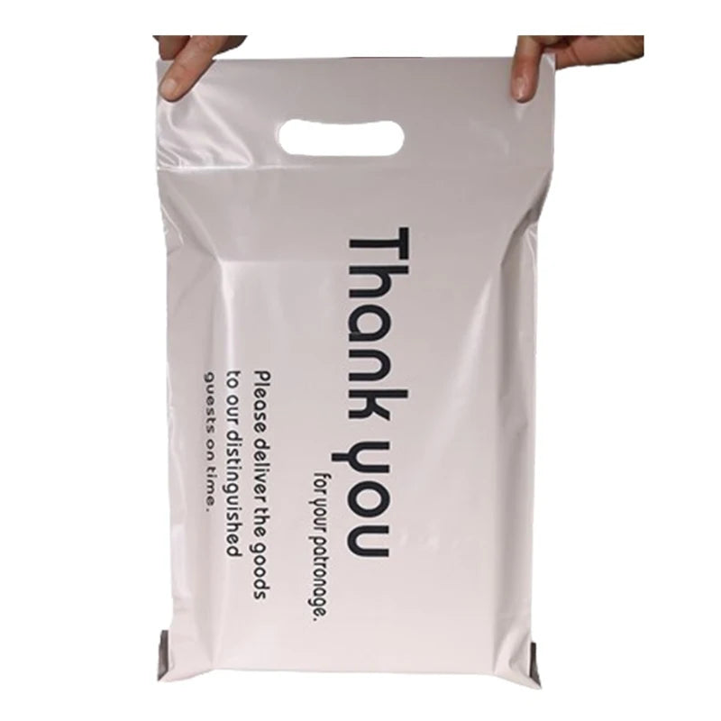 Factory in Stock Color Self Seal New Material Pink Nude Shipping Bags Thank You Poly Mailing Shipping Bags With Handle