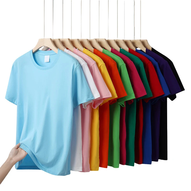 Wholesale Custom T Shirt for Men 180gsm Plain Blank Tshirts 100% Cotton Men's T-Shirts
