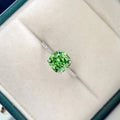 Creative Luxury Fashion Pure 925 Sterling Silver Square Green Zircon Gemstone Bridal Engagement Rings for Women Girls