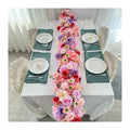 CQ76  Wholesale Premium Pink Purple Rose Row Flower Runner Wedding Centerpieces Table Decorations Low Prices Valentine's Day