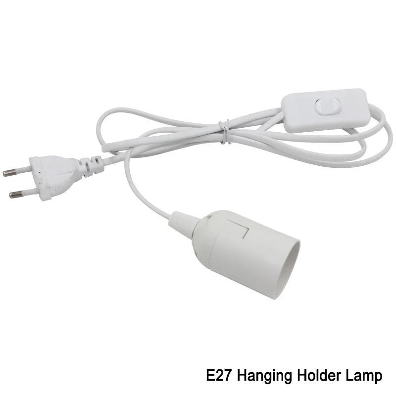 EU Plug US Plug Lamp Holder Lamp Base Electric LED Bulb 220V E27 Light Copper OEM Customized Style Part  E27 String Cord Cable