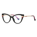 SPARLOO 2387 Women's Anti Blue Lens Cat Eye TR 90 Optical Square Eyeglass Frames Spring Hinge