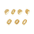 JXX Hot Sale 24k Gold Plated Women Finger Ring Zircon Gold Filled Rings Brass Jewelry