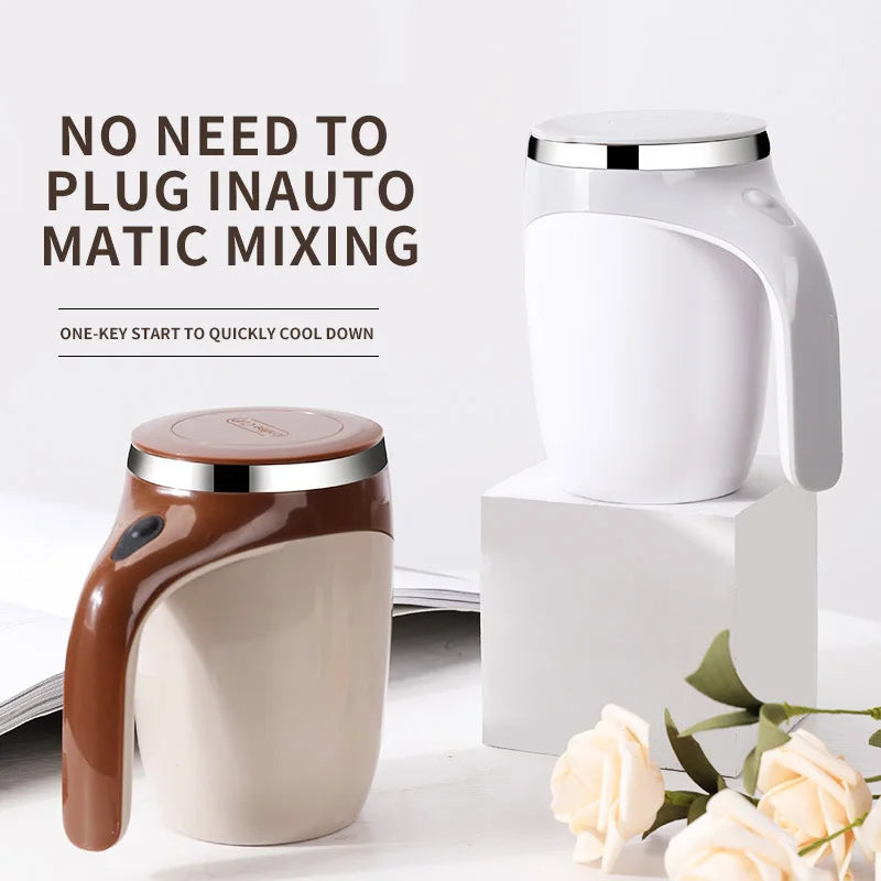 Automatic Stainless Steel Self Mixing Coffee Cup Magnetic Stirring Lazy Mug New Self Stirring Coffee Mug