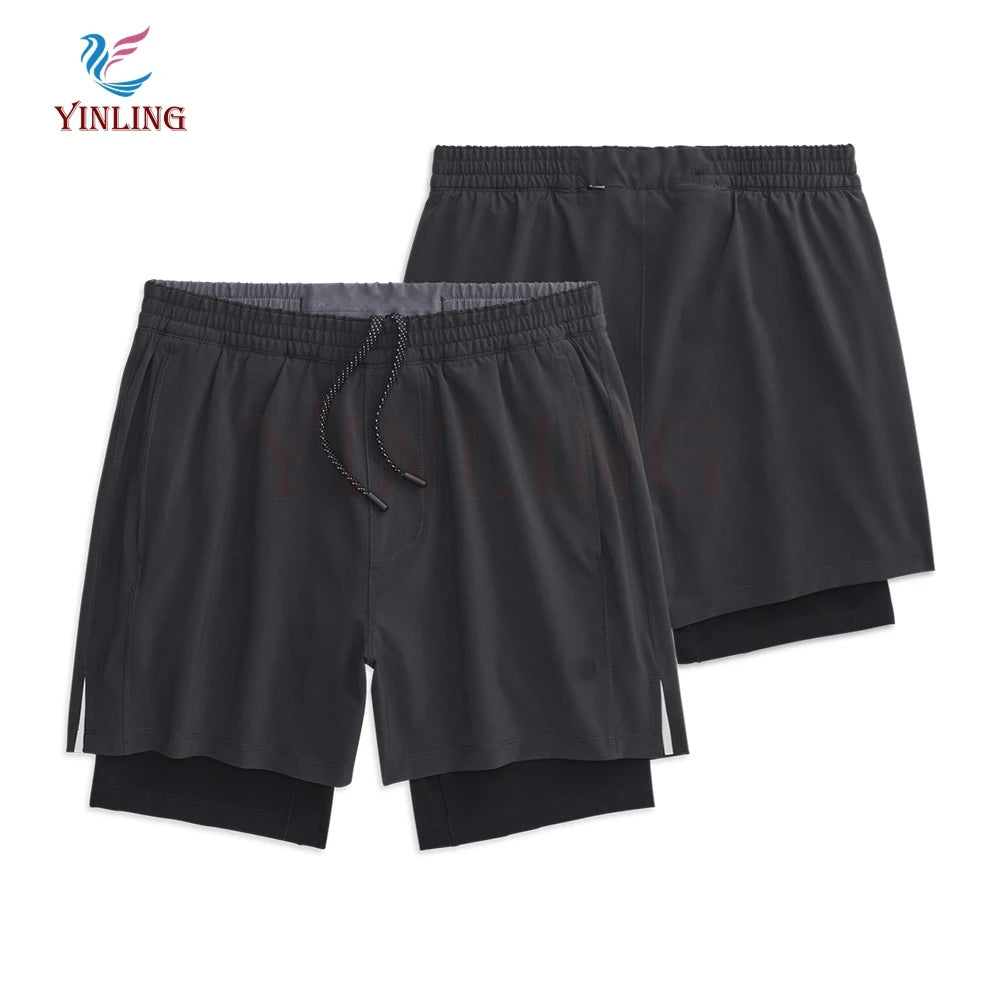 YL Custom 5inch Shorts Man Shorts Gym Mens 2 in 1 Gym Training Shorts for Men Sport