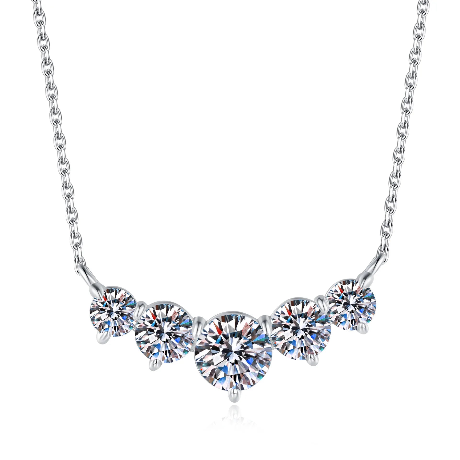 2.6 Carat Total Moissanite Pendant S925 Sterling Silver Jewelry with Smile Heart Necklace Valentines Gift for Women