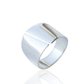 Geometry Slash 15mm Wide 925 Sterling Silver Plain Big Adjustable Open Finger Ring Cuff Thumb 925 Silver Band Ring