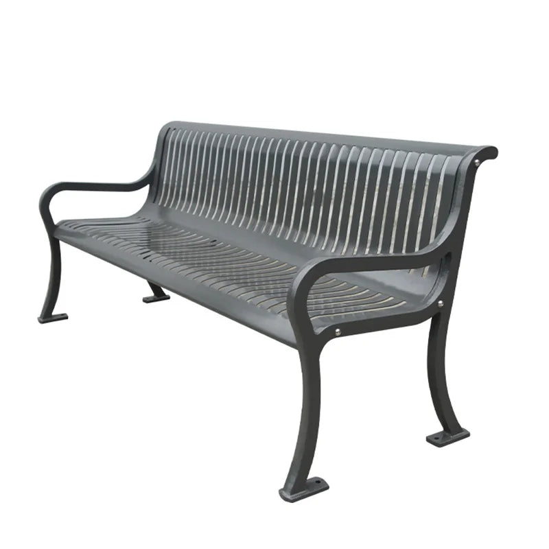 Outdoor Park Furniture Steel Bench Seat Outside Street Metal Bench Seating Public Garden Patio Chair Benches for Public Park