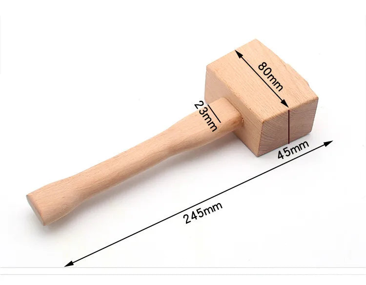 Wooden Mallet Solid Beech Carpenter Wood Hammer Handle Smooth Surface Leathercraft and Woodworking Tool
