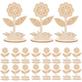Wholesale Wooden Flower Ornaments Blank Flower Shape Wood Slices for DIY Crafts and Decorations Dropshipping