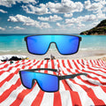 DUBERY 2025 Oversized Sports Sunglasses Polarized Lens Windproof Blue/Black/Red Green Transparent PC for Large Shades Riding