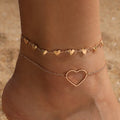 Fashion Simple Heart Shaped Anklet Creative Personality Tassel Anklet Exquisite Pearl Anklet