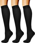 Women's Spring Performance Compression Socks Combo Pack 4 Pairs Non-Slip Daily Wear Letter Pattern Yoga Cycling Gym Cuff Body