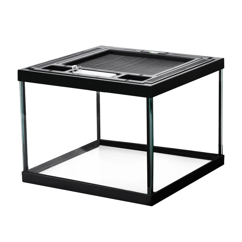 MIDOO MIDOO-G029 Reptile Glass Tank with Full Glass Sides Custom Reptile Cage Breathable Design Quadrate Shape Black