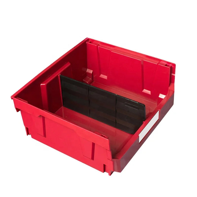 LEADLOONG Red Color V7 Plastic Large Storage Tool Box 377*422*180 Mm/14.84*16.61*7.09 Inch Stackable Garage Organizer