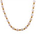 JINYOU 1192 New Natural Pearl Stainless Steel Bead Waterproof Gold Color Choker Necklace for Women Fashion Handmade Jewelry