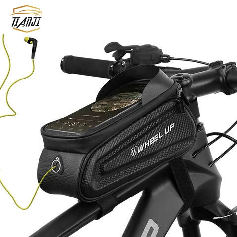 Cycling Frame Front Tube 7.0 All-inclusive Waterproof Touch Screen Bicycle Handlebar Bag 2.8L Capacity 23x11x14cm