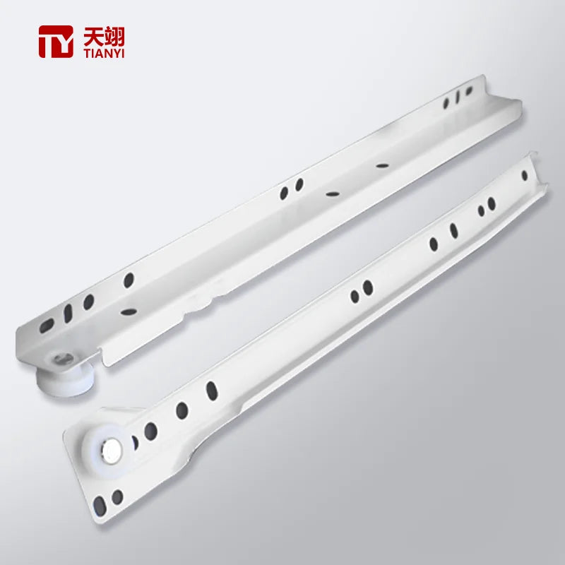 Furniture Hardware Bedroom Gym Dining Hotel Iron Roller Sliding Cabinet Drawer Slide Silent Easy Installation Powder Coated