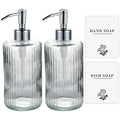 Clear Glass Empty Soap Dispenser Bottle with  Metal Pump for Bathroom and Kitchen