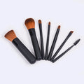 Dongshen 7 Piece Concealer Ready Face Makeup Brush Set Private Label Travel Synthetic Hair Vegan Wood Handle with Bag