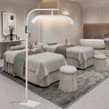 Shenzhen Half-moon Shaped Beauty Salon Floor 48w Led Fill Video Beauty Led Video Stand Remote Floor Lamp Salon Makeup Beauty