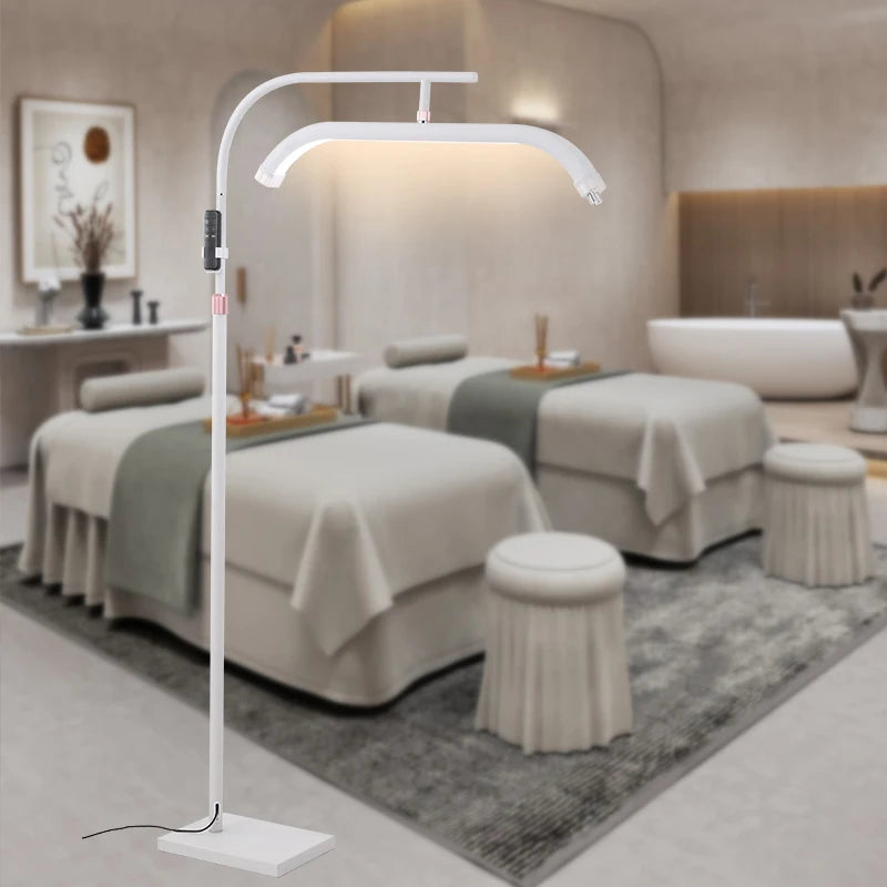 Shenzhen Half-moon Shaped Beauty Salon Floor 48w Led Fill Video Beauty Led Video Stand Remote Floor Lamp Salon Makeup Beauty