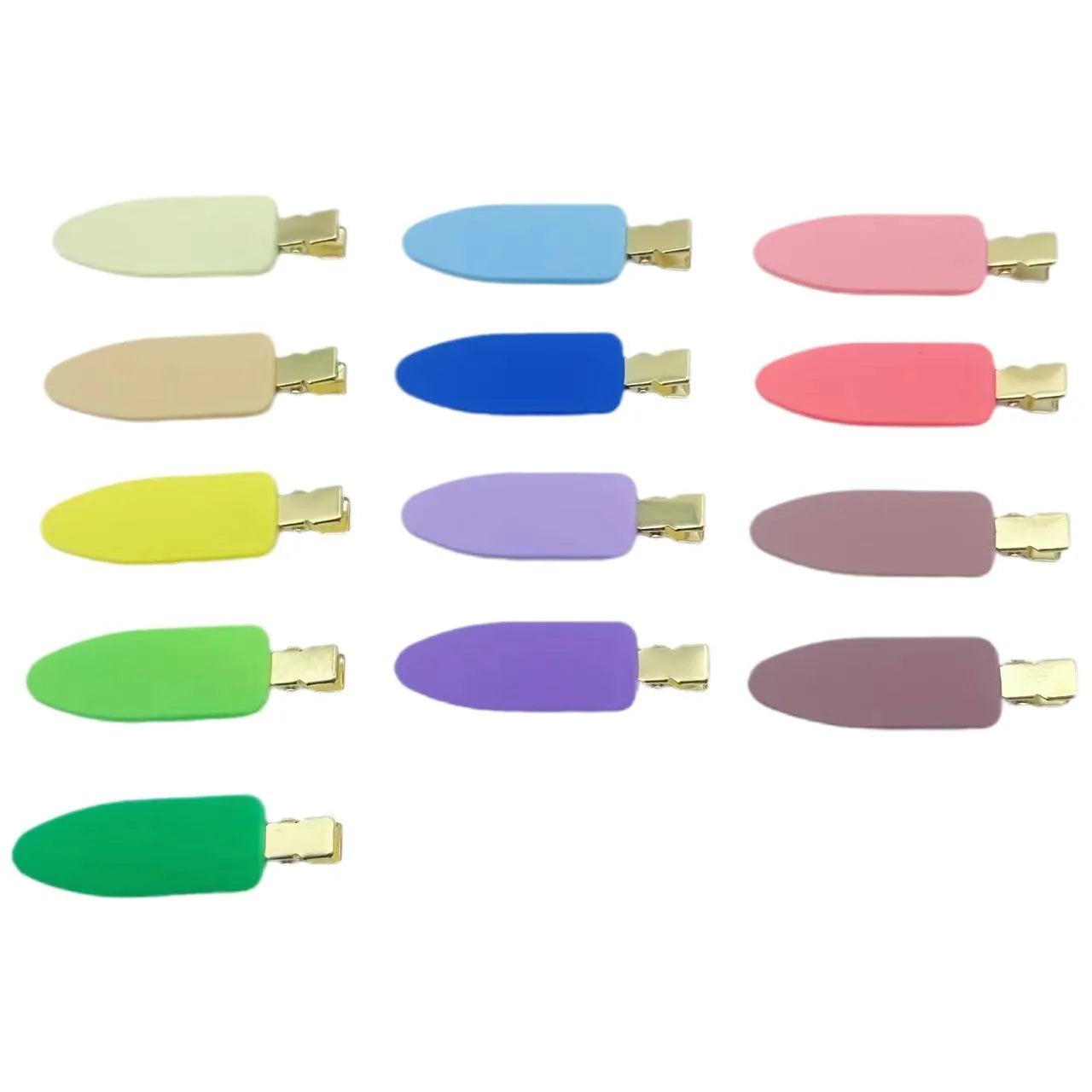 Custom Logo Girls Plain Color 6CM Creaseless Flat No Bend Hair Clips for Makeup Styling