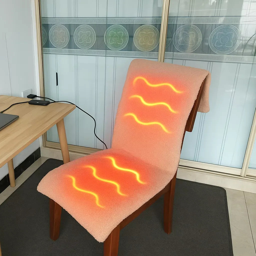 Electric Heated Chair Mat for Home & Office~Energy-Saving Warming Cushion for Seat & Back 120*40 cm