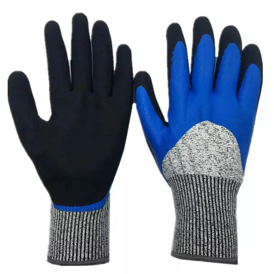 Wholesale Sonice Durable Cut-Resistant EN388 Grey S-XXL Nitrile Double-Coated Textured Customizable Protective Safety Gloves