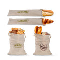 Wholesale Reusable Eco-Friendly Folding Natural Pure Linen Drawstring Loaf Bag with Customizable Packaging