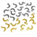 Handmade DIY Designs Jewelry Making Accessories Stainless Steel Moon Star Charm Pendant