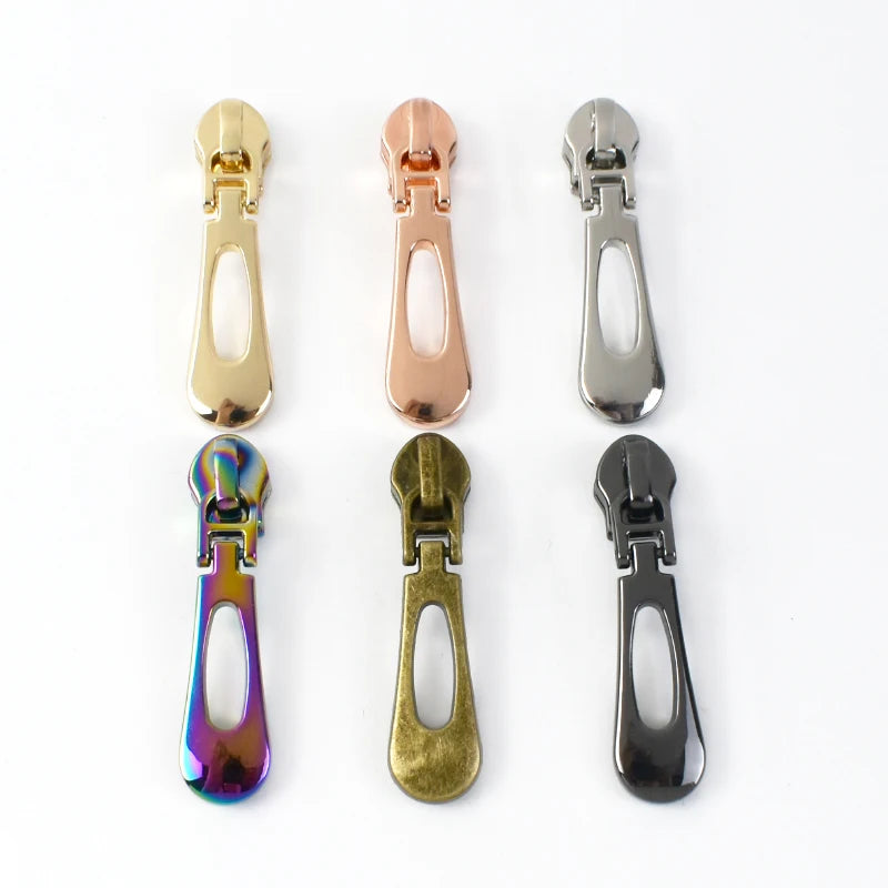 MeeTee ZT136 5# Luggage Sewing Accessories Clothing Bag Alloy Zipper Puller Handbags Nylon 5 Zippers Slider Head