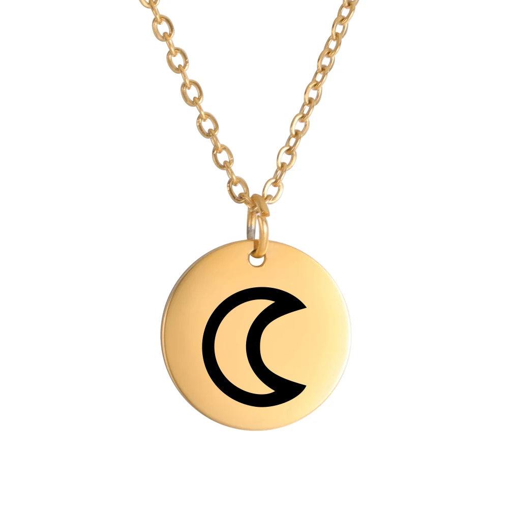Planet Symbol Amulet Small Charm Necklace Jupiter Saturn Pluto Neptune Planetary Alchemical Symbols Stainless Steel