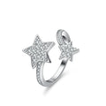 Adjustable Moissanite Diamond S925 Sterling Silver Rings Engagement Women's Wedding Rings Fine Jewelry Fashion 18k Gold Ring