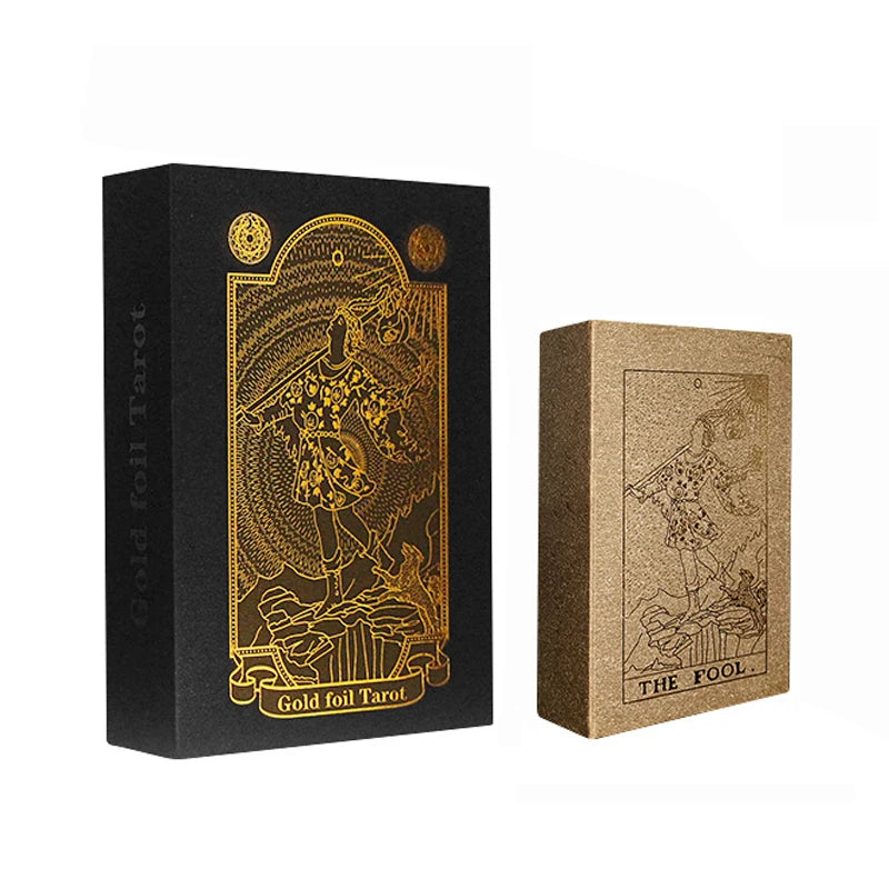 New Gold Foil Tarot Deck Hot Stamping Plastic PVC Card Waterproof Board Game Playing Cards Wholesale
