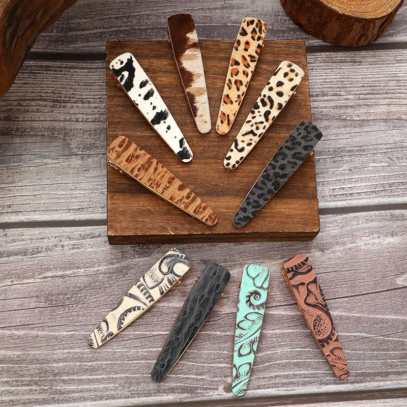 Women CELIAY Vintage Fashion Alloy Leopard Pattern Hair Clip Barrette
