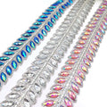 Wholesale Cheap Colored Elegant Ironing Rhinestone Trimming Tape for Dress Wedding and Events