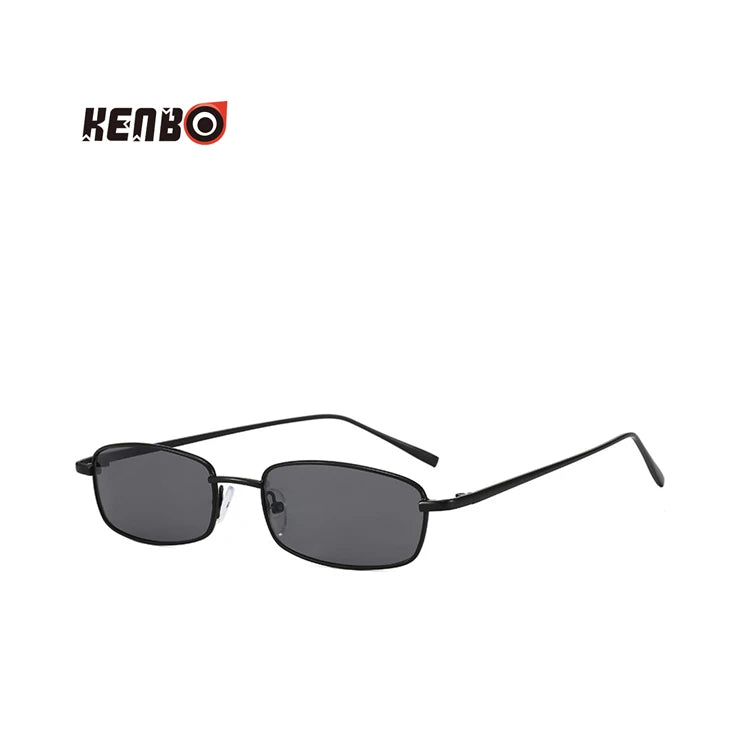 Kenbo Eyewear Retro Rectangular Metal Frame Fashion Small Sunglasses for Men Women