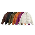 Customized Thick Winter Warm Solid Zipper Waterproof Windproof Eco-Friendly Women Bubble Short Puffer Jacket