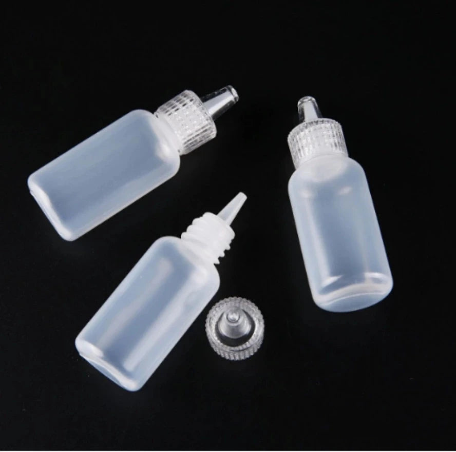 18ml HDPE Eye Dropper Plastic Bottle Pigment Glue Gold Powder Bottle with Crystal Cover Round Nature Color Paint Bottle