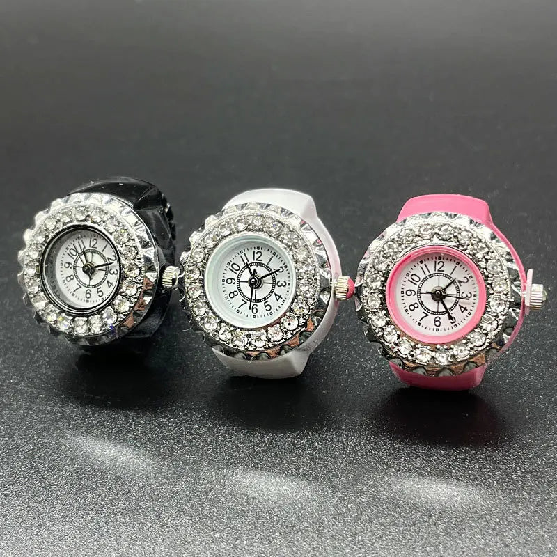 HOVANCI Wholesale Price Watch Ladies Fashion Stainless Steel Diamond Quartz Watch Ring Women