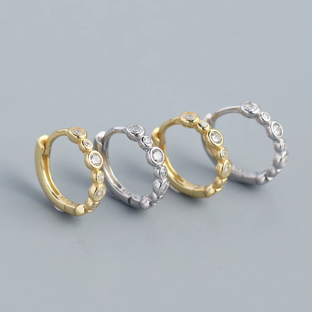 High Quality Unique Design S925 Sterling Silver Cubic Zircon Hoop Earrings for Women YHE0364