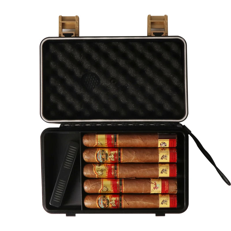 Erliao Portable Cigar Box  Luxury 10pcs Capacity Cigar Box Wholesale Cigar case Humidors Smoking Accessories