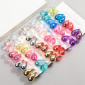 Korean Glitzy Pop Earring Transparent Glass Laser Plating Jelly Color M Cute Water Drop Acrylic Stud Earrings Set 4 Pairs/sets