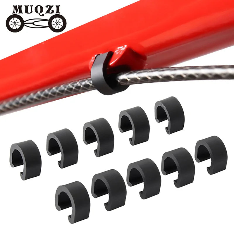 MUQZI Cycling Parts MTB Road Bicycle C Clips Plastic Brake Shift Cable U Buckle