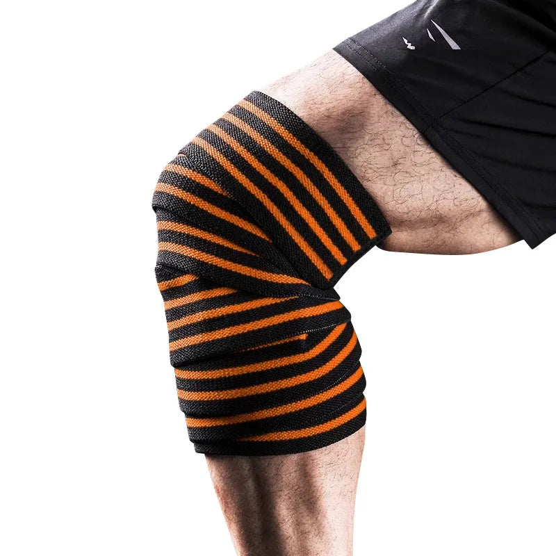 CustomGym Fitness Compression Elastic Sport Weightlifting Protective Straps for Squats Knee Wraps Sleeves Pad Brace