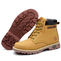 Men's Steel Toe Leather Work Boots Construction Rubber Sole