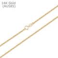1.5mm AU585 Necklace Jewelry Making Supplies White Gold Wholesale Solid Gold Rope Chain 14k for Women